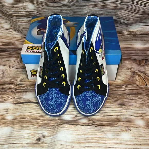 Ground Up Sonic the Hedgehog High Top Sneakers Shoes Youth Size 1 Sega Side Zip - Picture 5 of 7